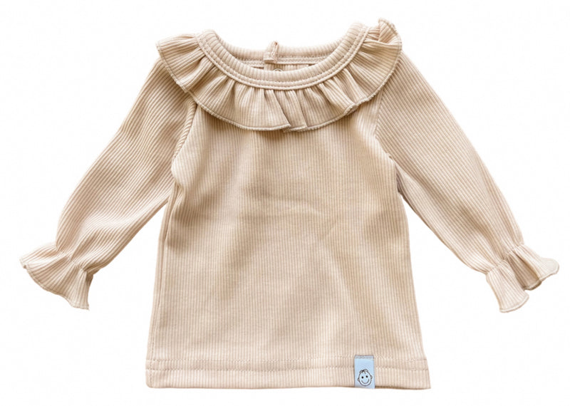 Baby shirt luxe Beige (rib)