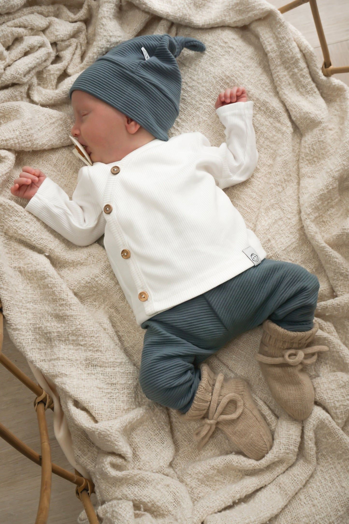 Newborn set Blauw (rib)