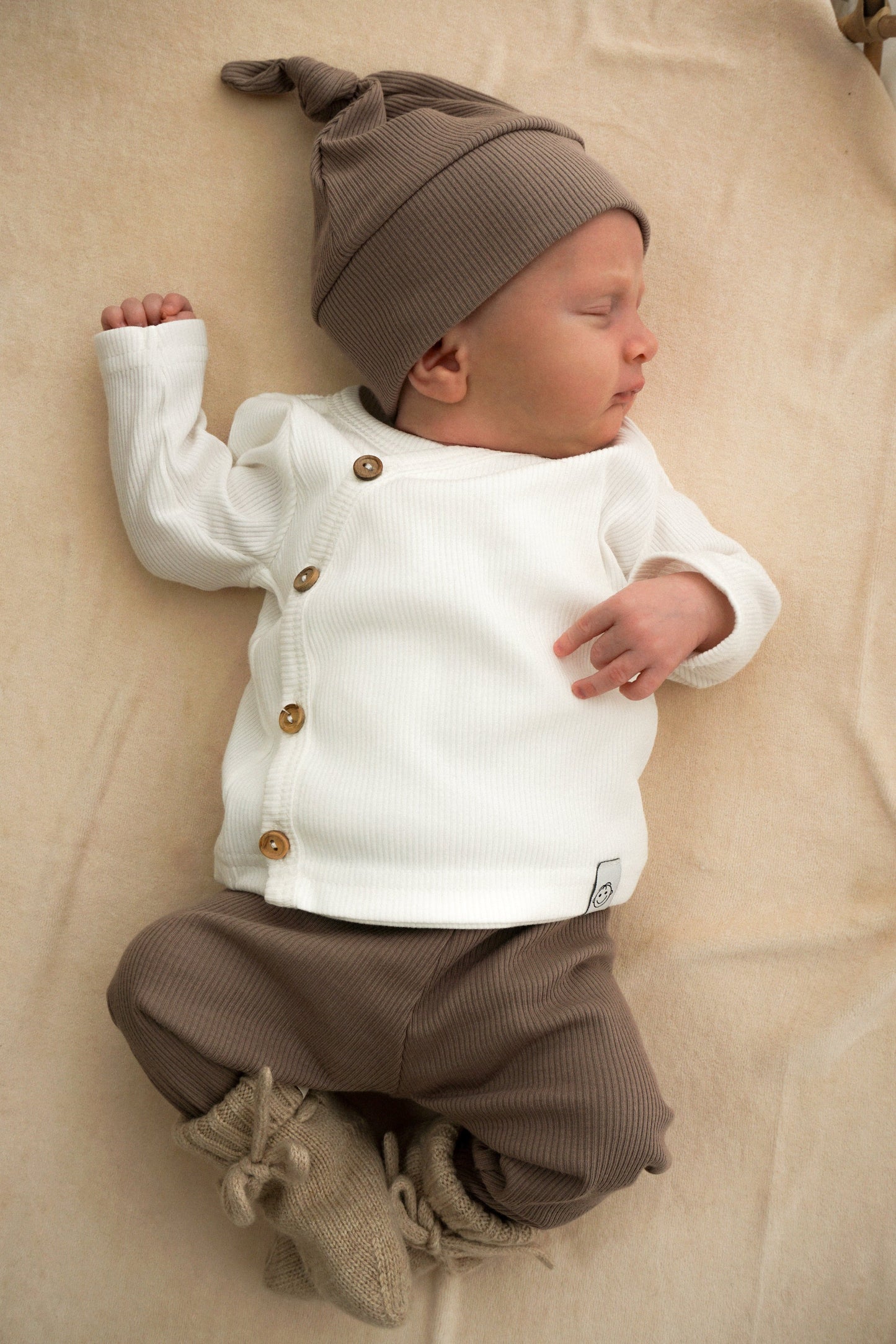 Newborn set Taupe (rib)