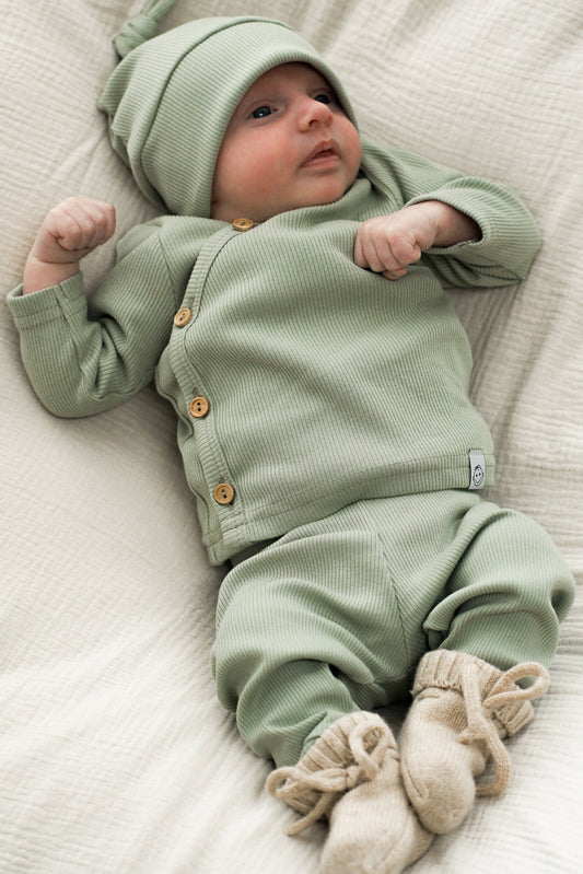 Newborn set Zacht groen (rib)