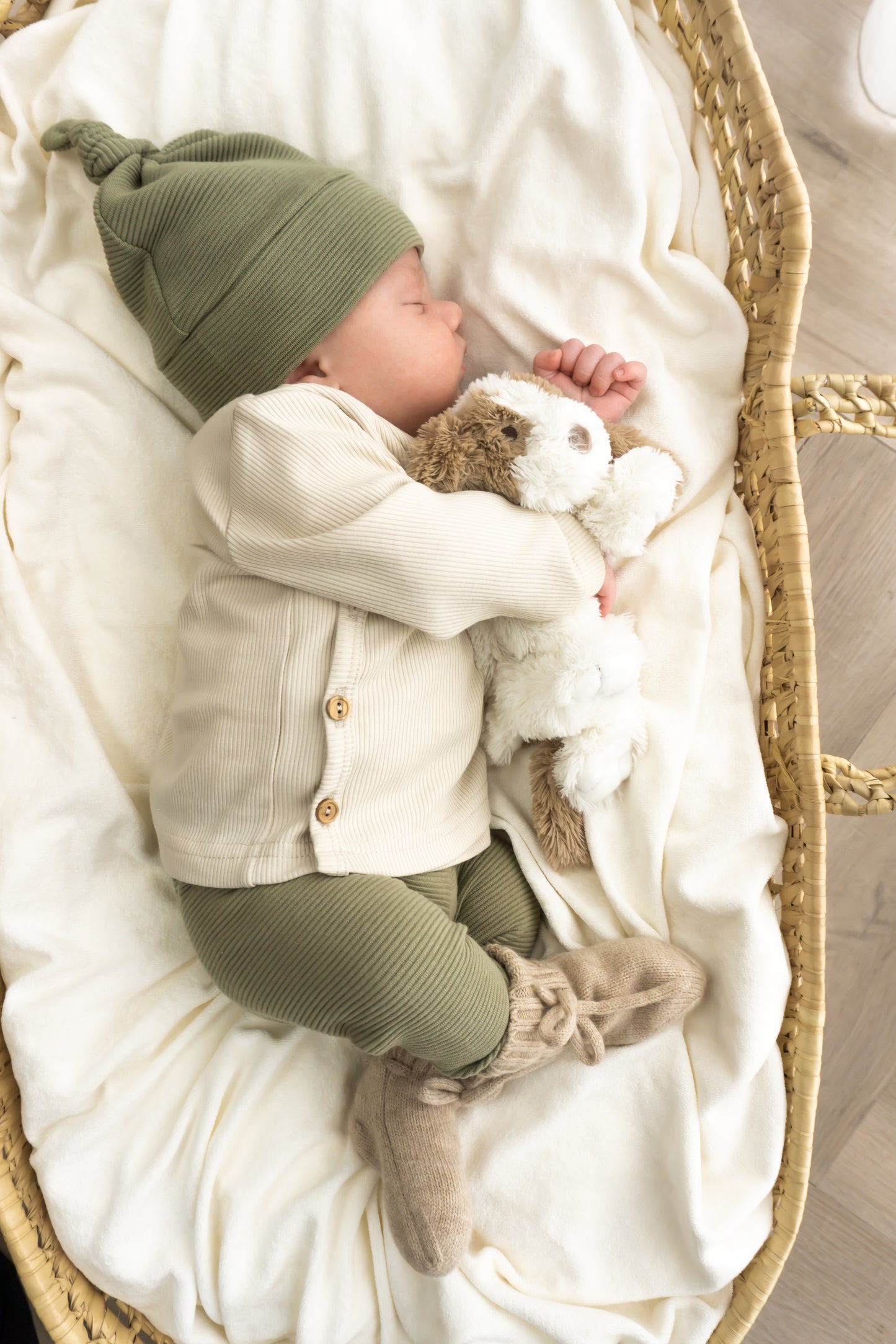 Newborn set Groen (rib)